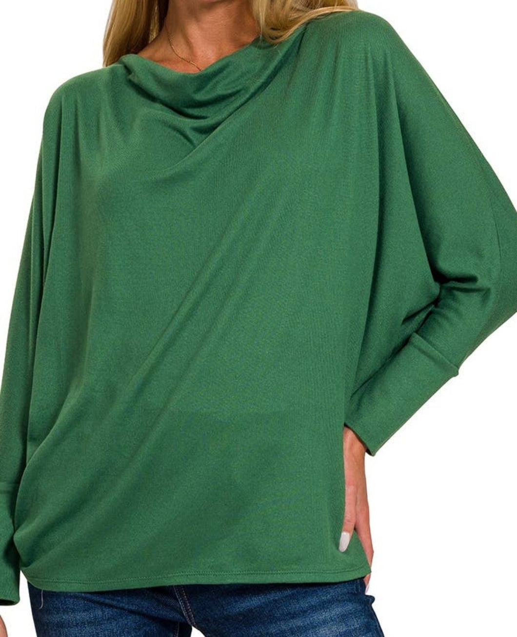 Green Boat Neck Top